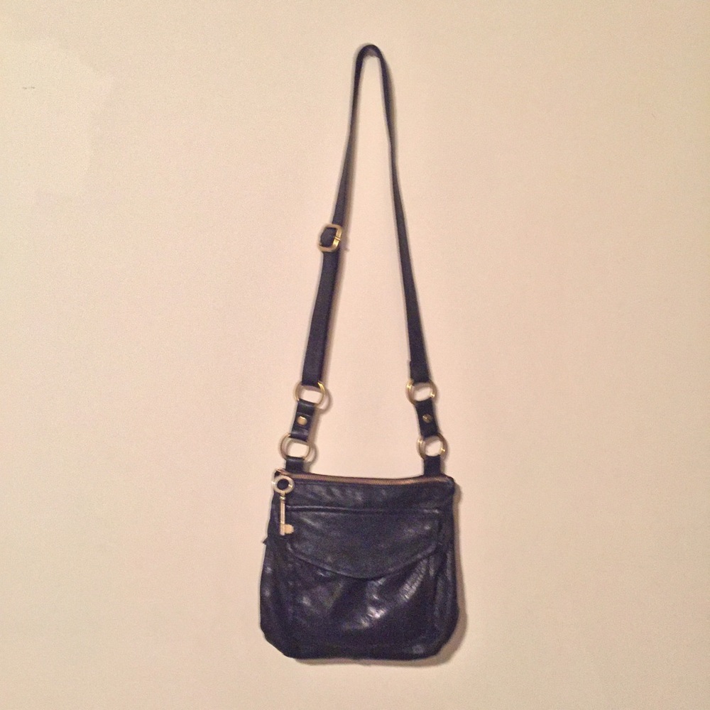 Classic Black Leather Crossbody Bag